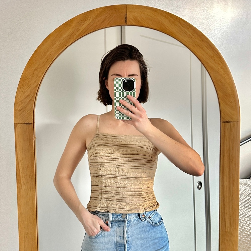 Ann Taylor Beige Striped Camisole
